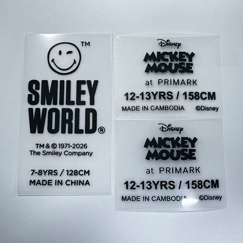 Seamless Printed Size Labels